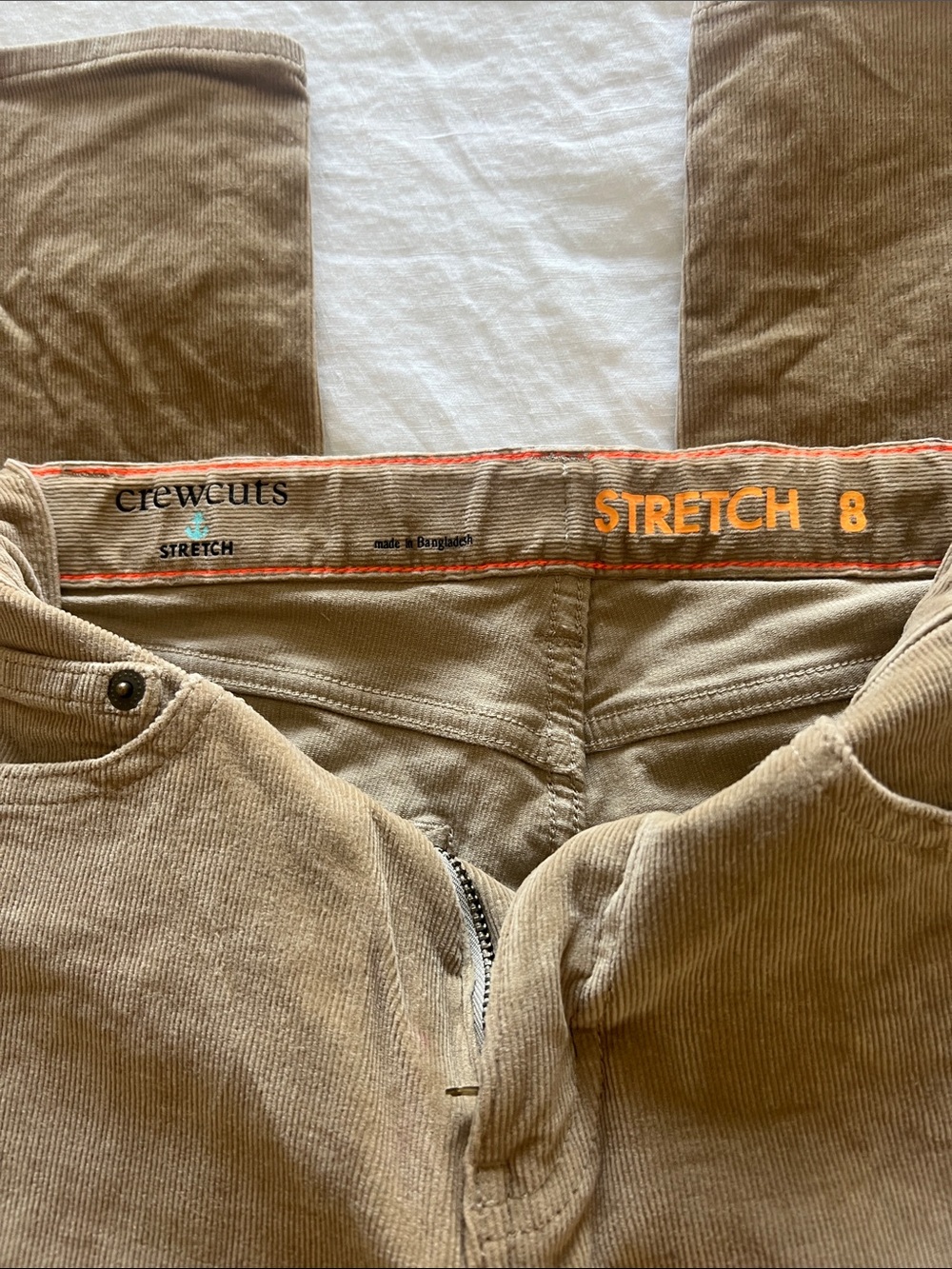 Boys Crewcuts Stretch Corduroy Pants in Beige-Tan
